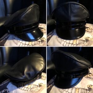 New real leather military uniform cap